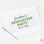 Sticker Rectangulaire Fête de Graduation verte (Enveloppe)