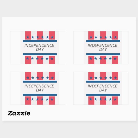 Sticker Rectangulaire Fête de l'indépendance (Feuille)