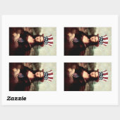 Sticker Rectangulaire Fête de l'indépendance de Mona Lisa (Feuille)