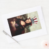 Sticker Rectangulaire Fête de l'indépendance de Mona Lisa (Enveloppe)