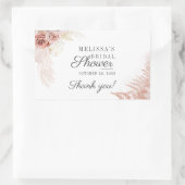 Sticker Rectangulaire Fête de Mariage Herbe de Pampas Terre Cuite (Sac)