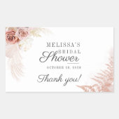 Sticker Rectangulaire Fête de Mariage Herbe de Pampas Terre Cuite (Devant)