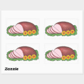 Sticker Rectangulaire Fête de Noël de Noël de Noël de Jambon coupé (Feuille)