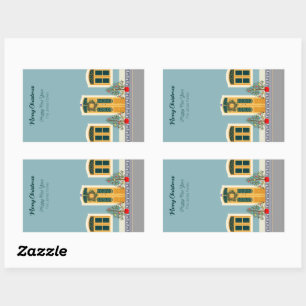 Sticker Rectangulaire Fête de Noël Portugais Maison