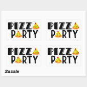 Sticker Rectangulaire Fête de pizza pour enfants Favoriser (Feuille)