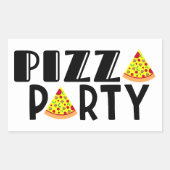 Sticker Rectangulaire Fête de pizza pour enfants Favoriser (Devant)