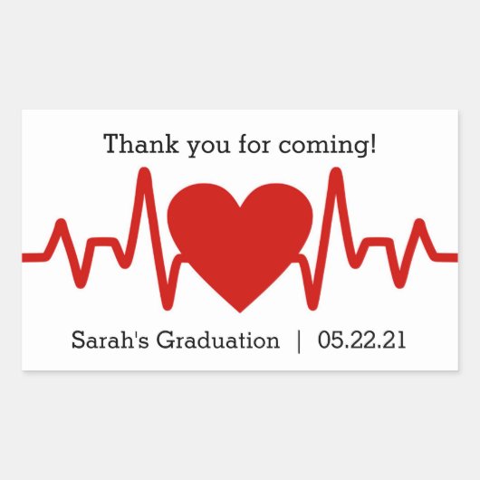 Sticker Rectangulaire Fête de remise de diplômes de l'infirmière faveur  (Devant)