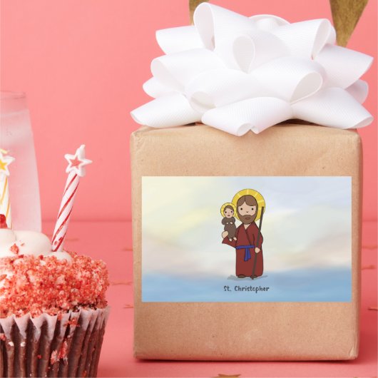 Sticker Rectangulaire Fête de Saint Christophe Saint  (Fête)