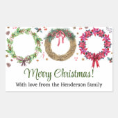 Sticker Rectangulaire Fête des fêtes de Noël (Devant)