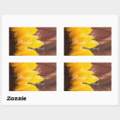 Sticker Rectangulaire Fête des mariées photo de tournesol rustique (Feuille)