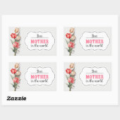 Sticker Rectangulaire Fête des mères maman aquarelle dessin fille. (Feuille)