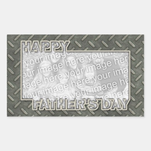 Sticker Rectangulaire Fête des pères coupée AJOUTER VOTRE grille PHOTO M (Devant)