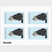 Sticker Rectangulaire Fête des pères Tabby Argent (Feuille)