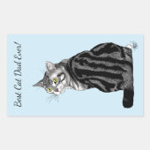 Sticker Rectangulaire Fête des pères Tabby Argent (Devant)