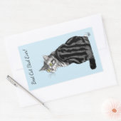 Sticker Rectangulaire Fête des pères Tabby Argent (Enveloppe)