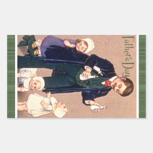 Sticker Rectangulaire Fête des pères vintage