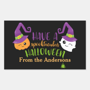 Sticker Rectangulaire Fête d'Halloween Spooktaculaire Faveur personnalis
