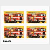 Sticker Rectangulaire Fête du camion-feu (Feuille)