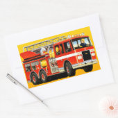Sticker Rectangulaire Fête du camion-feu (Enveloppe)