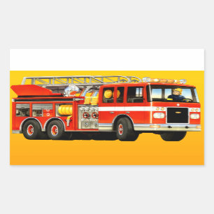 Sticker Rectangulaire Fête du camion-feu
