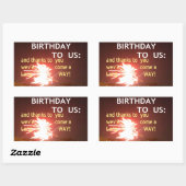 Sticker Rectangulaire Fête Fireworks avec message Merci (Feuille)
