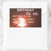Sticker Rectangulaire Fête Fireworks avec message Merci (Sac)