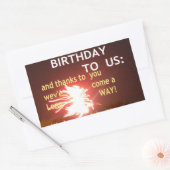 Sticker Rectangulaire Fête Fireworks avec message Merci (Enveloppe)