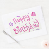 Sticker Rectangulaire Fête Joyeux anniversaire (Enveloppe)