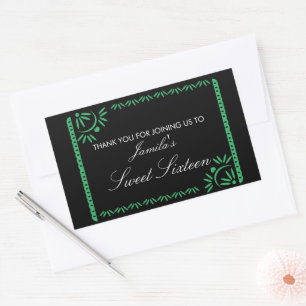 Sticker Rectangulaire Fête Papel Picado Sweet 16 Mexicain Toute Couleur