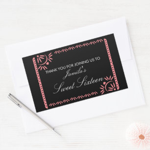 Sticker Rectangulaire Fête Papel Picado Sweet 16 Mexicain Toute Couleur