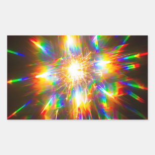 Sticker Rectangulaire Feu d'artifice à travers des lunettes 3D 1