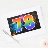 Sticker Rectangulaire Feu d'artifice amusant + motif arc-en-ciel Numéro  (Enveloppe)