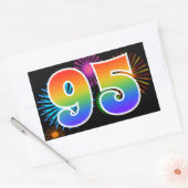 Sticker Rectangulaire Feu d'artifice amusant + motif arc-en-ciel Numéro  (Enveloppe)