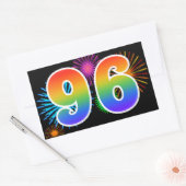 Sticker Rectangulaire Feu d'artifice amusant + motif arc-en-ciel Numéro  (Enveloppe)
