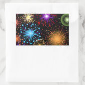 Sticker Rectangulaire Feu d'artifice coloré Nouvel An (Sac)