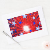 Sticker Rectangulaire Feu d'artifice Rouge Blanc Bleu rectangle autocoll (Enveloppe)