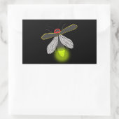 Sticker Rectangulaire feu de vol de bogue (Sac)