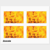 Sticker Rectangulaire Feu et flammes (Feuille)