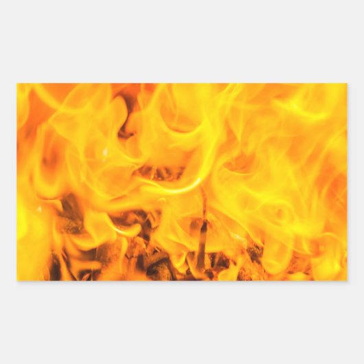 Sticker Rectangulaire Feu et flammes (Devant)