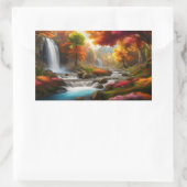 Sticker Rectangulaire Feuillage d'automne à la cascade (Sac)