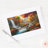 Sticker Rectangulaire Feuillage d'automne à la cascade (Enveloppe)