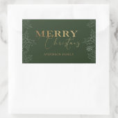 Sticker Rectangulaire Feuillage d'hiver Joyeux Noël Faux Feuille (Sac)