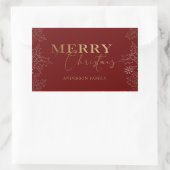 Sticker Rectangulaire Feuillage d'hiver Joyeux Noël Faux Feuille (Sac)