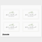 Sticker Rectangulaire Feuillage Moderne de Branche Vert professionnel (Feuille)