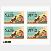 Sticker Rectangulaire Feuille d'autocollant pour chien de garde et de je (Feuille)