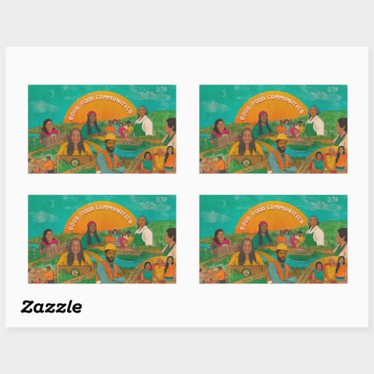 Sticker Rectangulaire Feuille d'autocollants : Bonnes communautés alimen (Feuille)