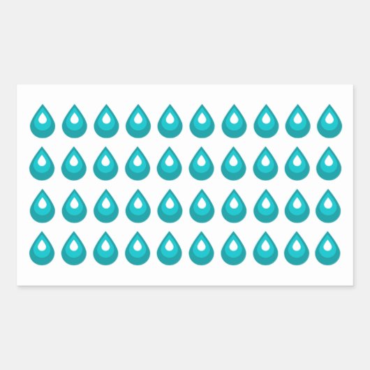 Sticker Rectangulaire Feuille d'autocollants du journal des gouttelettes (Devant)