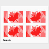 Sticker Rectangulaire Feuille d'érable canadienne partout dans Style CAN (Feuille)