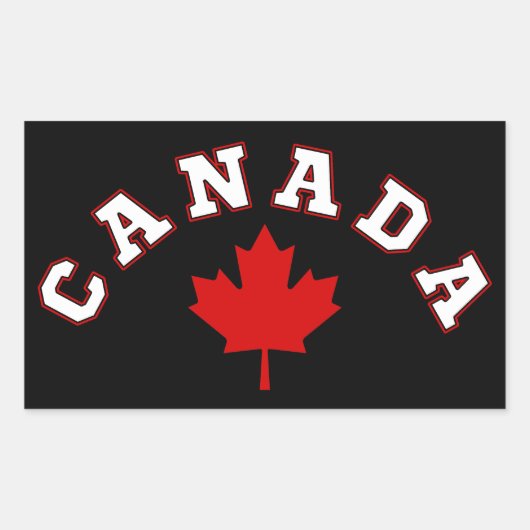 Sticker Rectangulaire Feuille d'érable du Canada (Devant)
