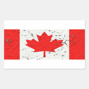 Sticker Rectangulaire Feuille d'érable rouge du Canada Peinture